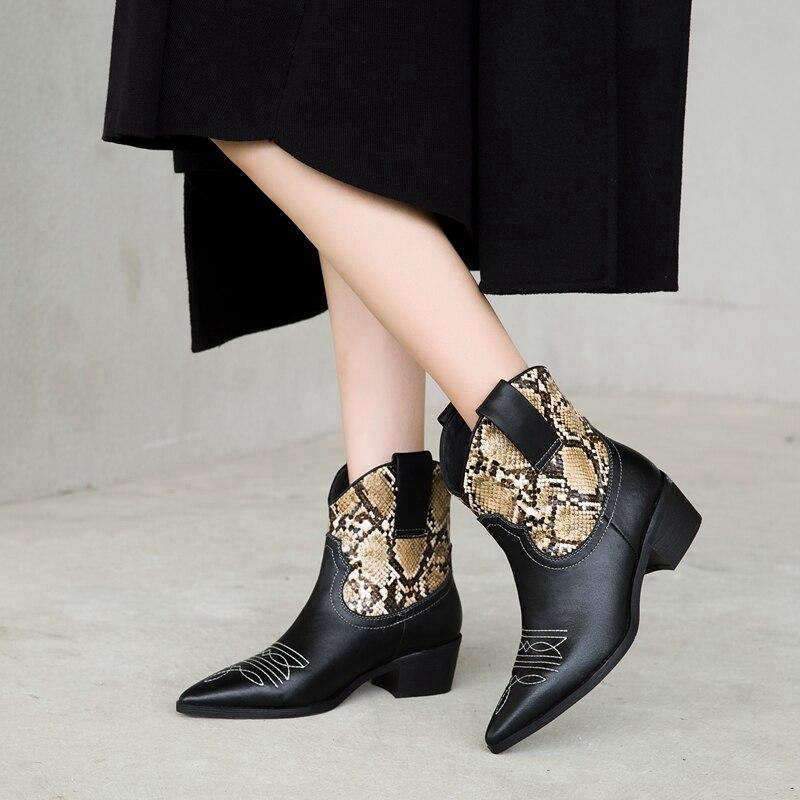 Bottines python Cowboy Femme