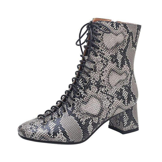 Bottines Effet Serpent Cuir