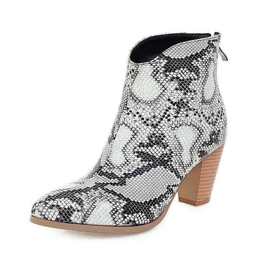Bottines Effet Peau de Serpent