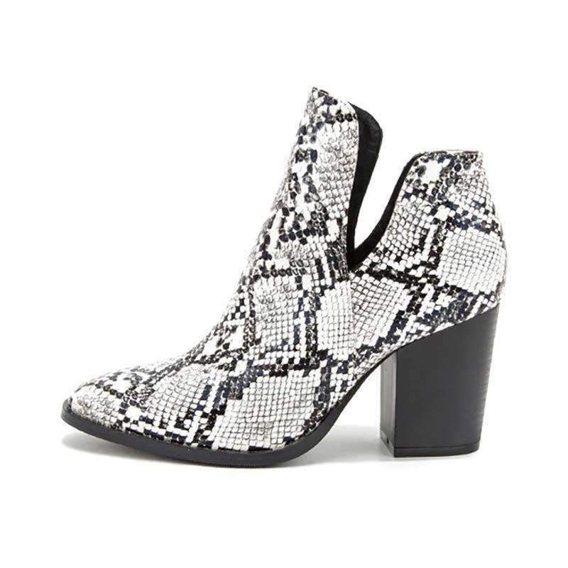 Bottines Effet Serpent blanc