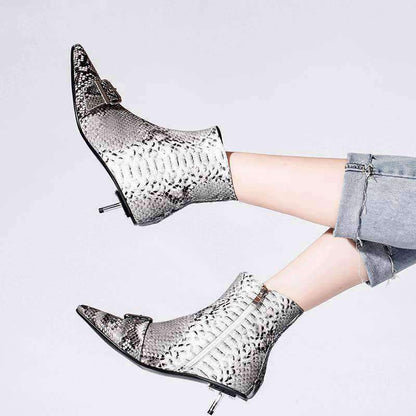 Bottines python Femme Cuir