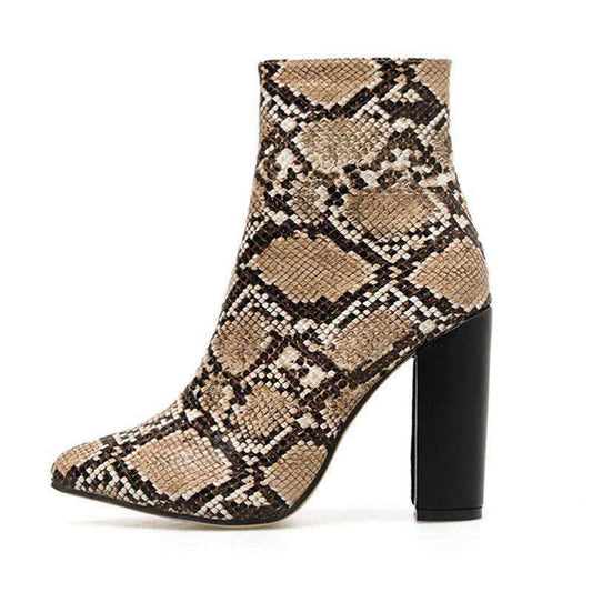 Bottines Imitation Serpent Femme 