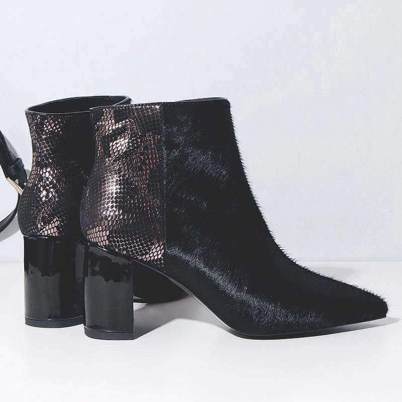 Bottines imprimé Serpent Noir Femme 