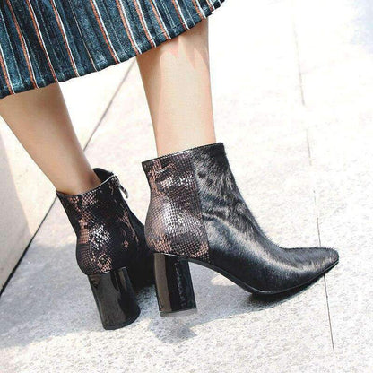 Bottines Serpent Noir Femme