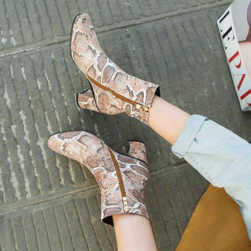 Bottines Serpent Marron