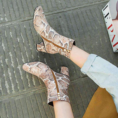 Bottines Serpent Marron