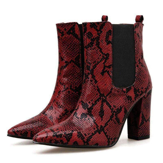 Bottines Python Bordeaux