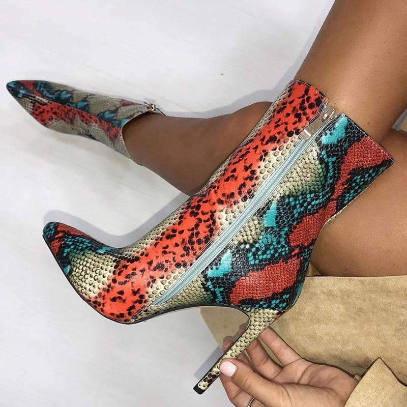 Bottines Python Multicolore Serpent Shop