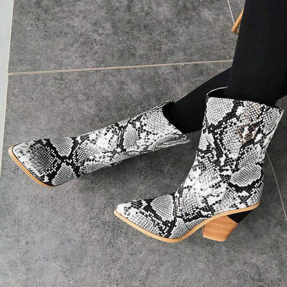 Bottines python Santiag Gris