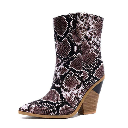 Bottines Serpent Santiag Marron