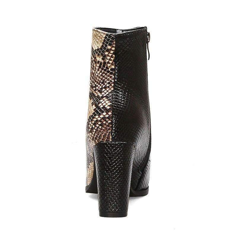 Bottines Serpent Camel Bi-ton