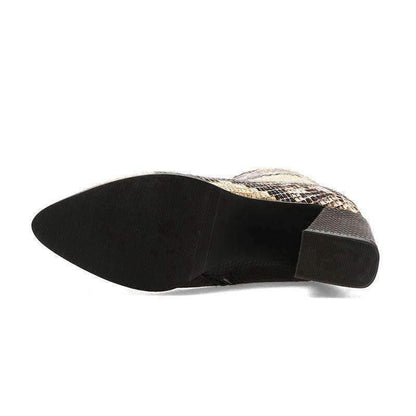 Bottines Serpent Camel Bi-ton