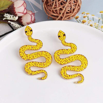 Boucles d'Oreilles Serpent Perle