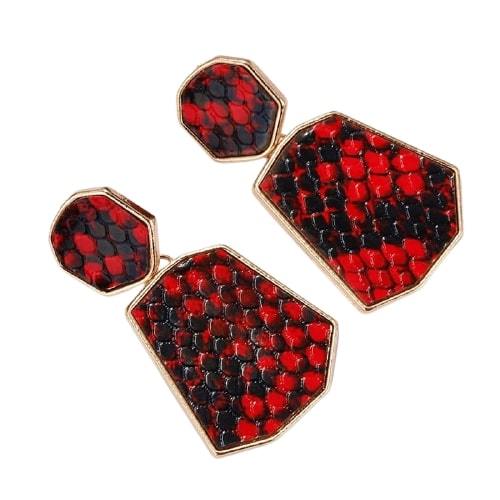 Boucles d'Oreilles Bohème Rouge