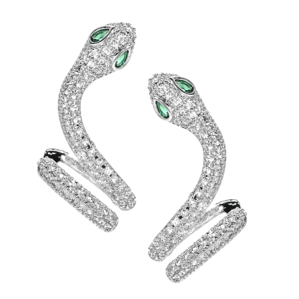 Boucles d'oreilles élégantes en serpentine scintillante main image 0