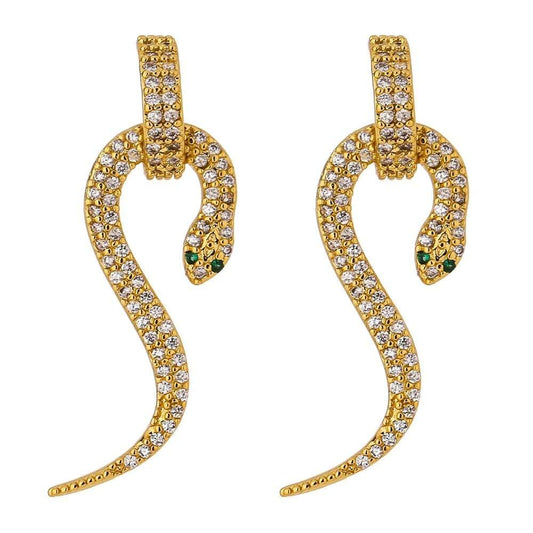 Boucles d'Oreilles Serpent Or Diamant