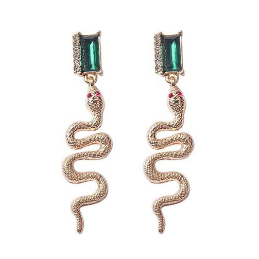 Boucles d'Oreilles Serpent Motif Strass