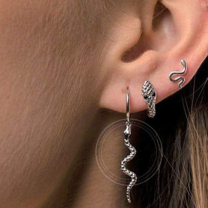 Boucles d'Oreilles Serpent Pendante