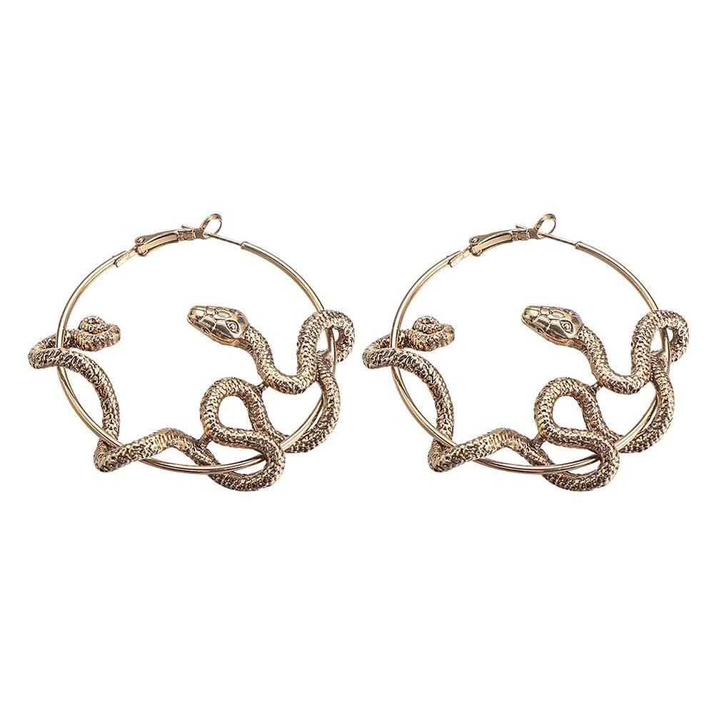Boucles d'Oreilles Serpent Cercle Or