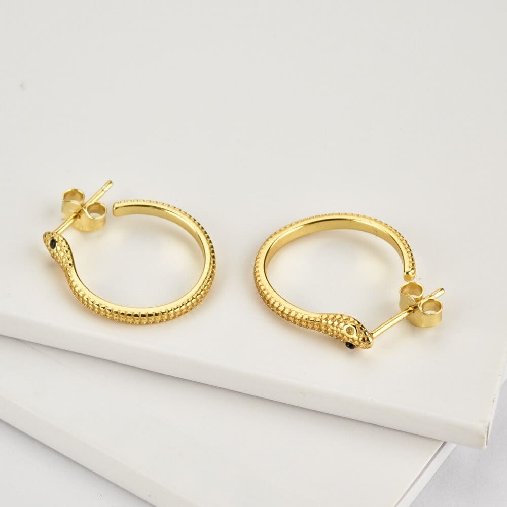 Boucles d'Oreilles Serpent Femme couleur or