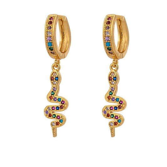 Boucles d'Oreilles Serpent Multicolore