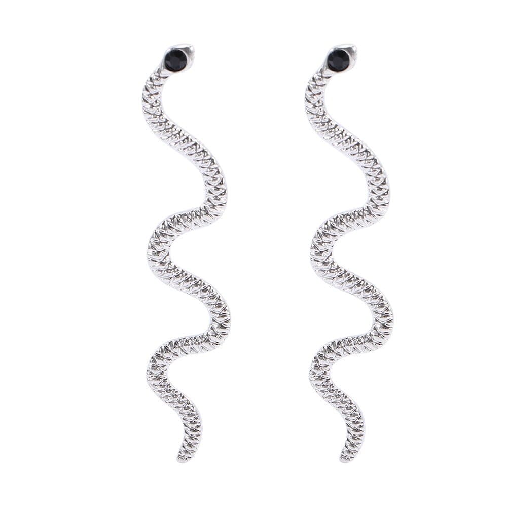 Boucles d'Oreilles Serpent Punk Argent