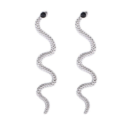 Boucles d'Oreilles Serpent Punk Argent