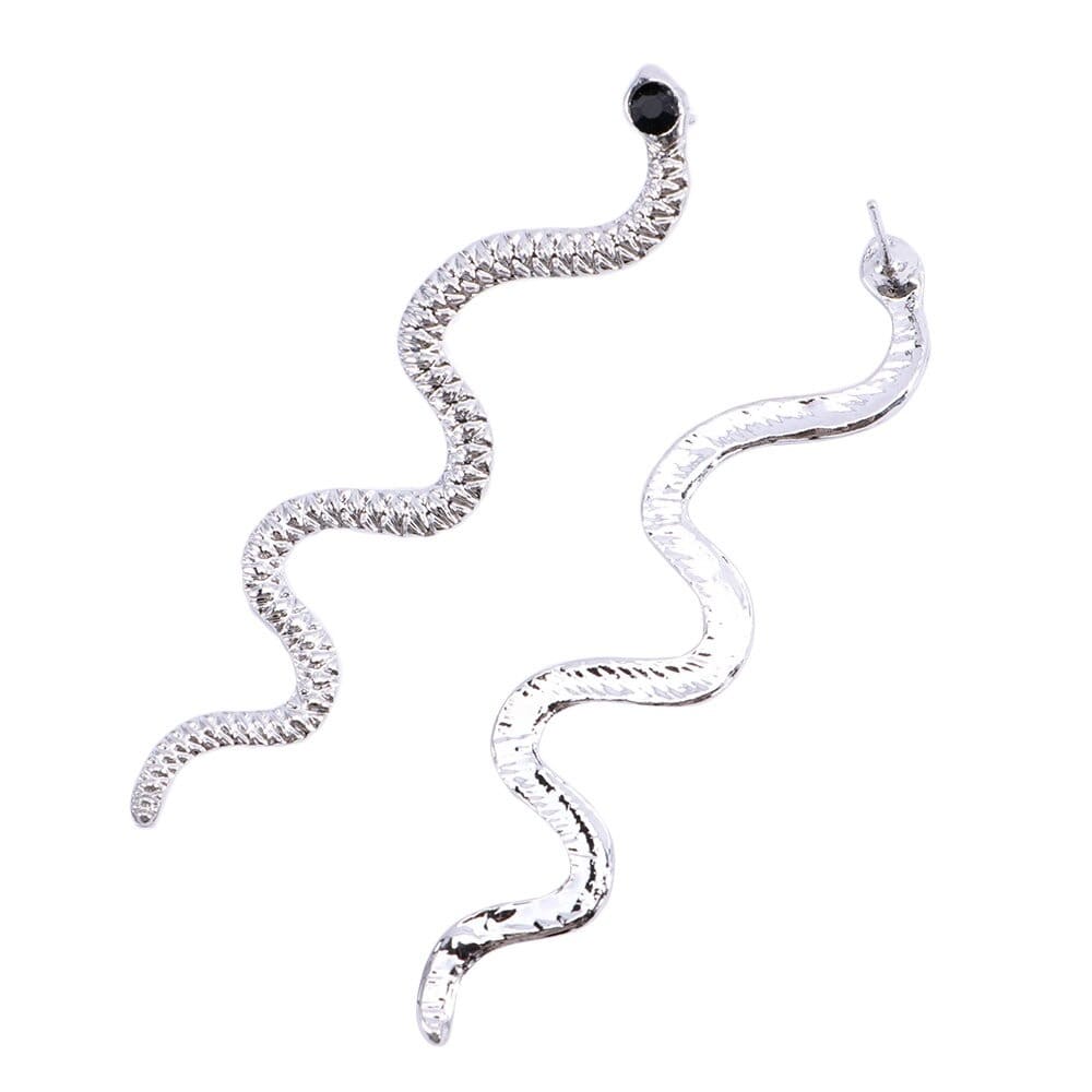 Boucles d'Oreilles Serpent Argent Style Punk