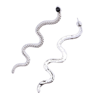 Boucles d'Oreilles Serpent Argent Style Punk