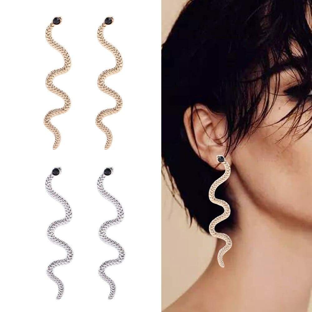Boucles d'Oreilles Serpent Punk Argent