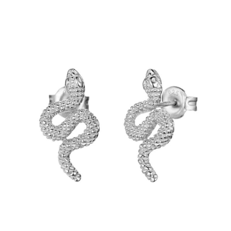 Boucles D'Oreilles Serpent En Titane | Pendantes Longues 8 Cm, Style Gothique Punk