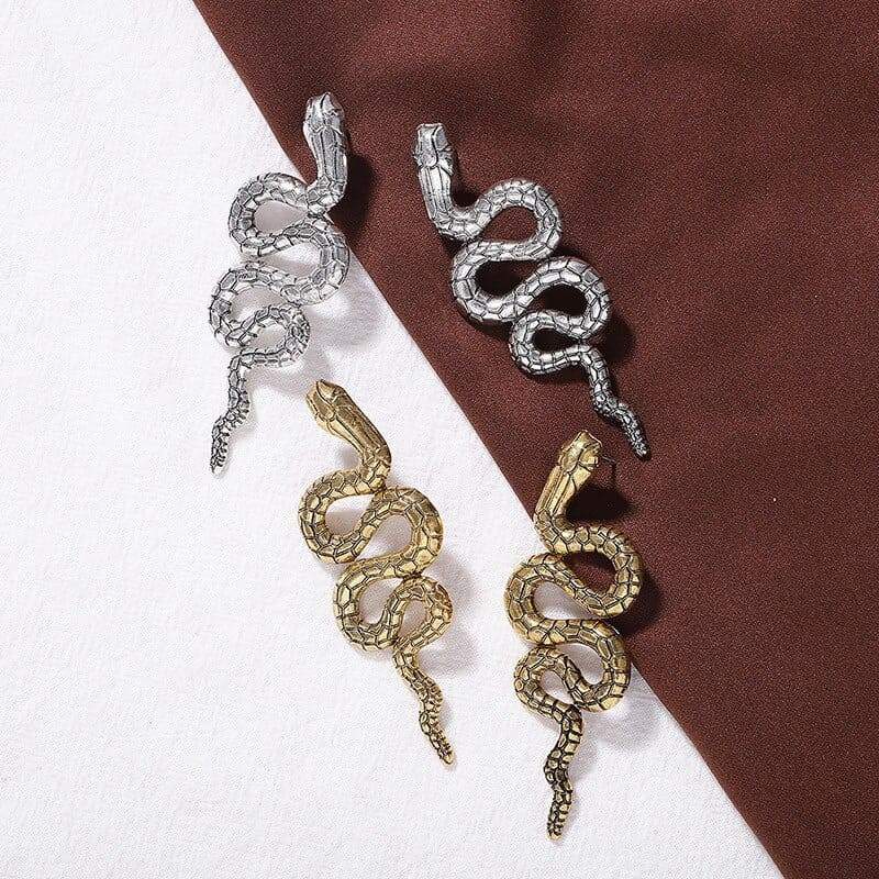Boucles d'Oreilles Serpent Vintage acier