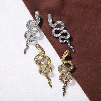 Boucles d'Oreilles Serpent Vintage acier