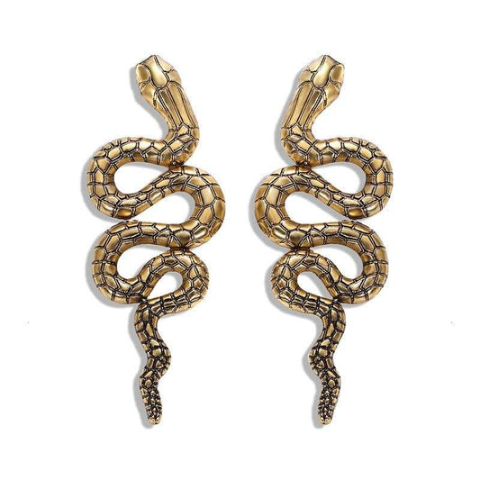 Boucles d'Oreilles Serpent Vintage Or