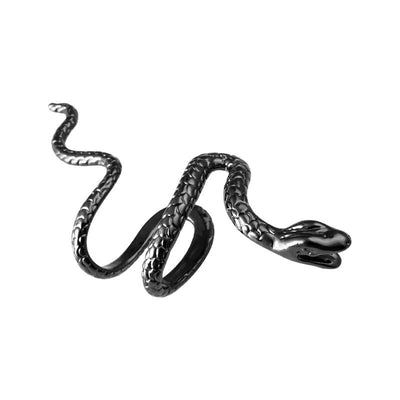 Boucles d'Oreilles Serpent à Clip noir