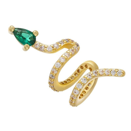 Boucles d'Oreilles Serpent Cristal Vert