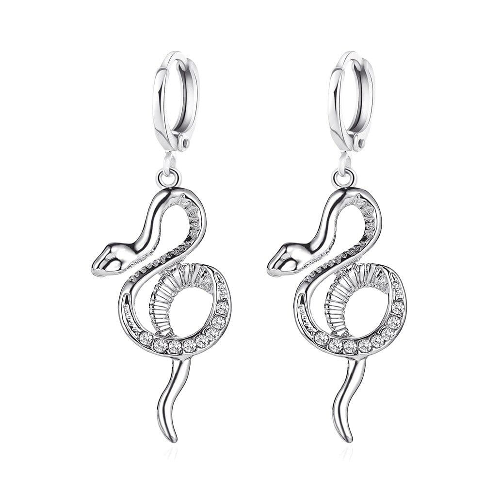 Boucles d'Oreilles Serpent Enroulé Argent