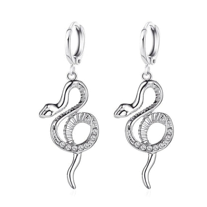 Boucles d'Oreilles Serpent Enroulé Argent