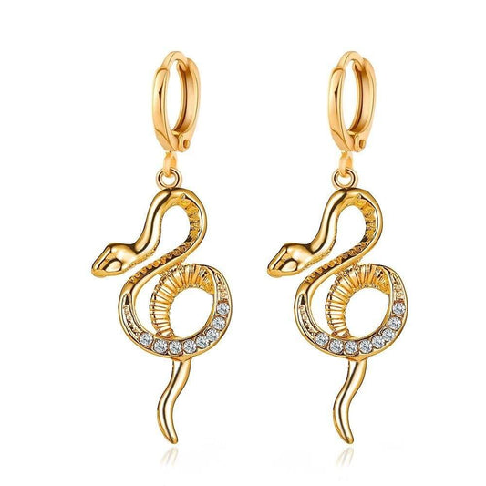 Boucles d'Oreilles Serpent Enroulé Or