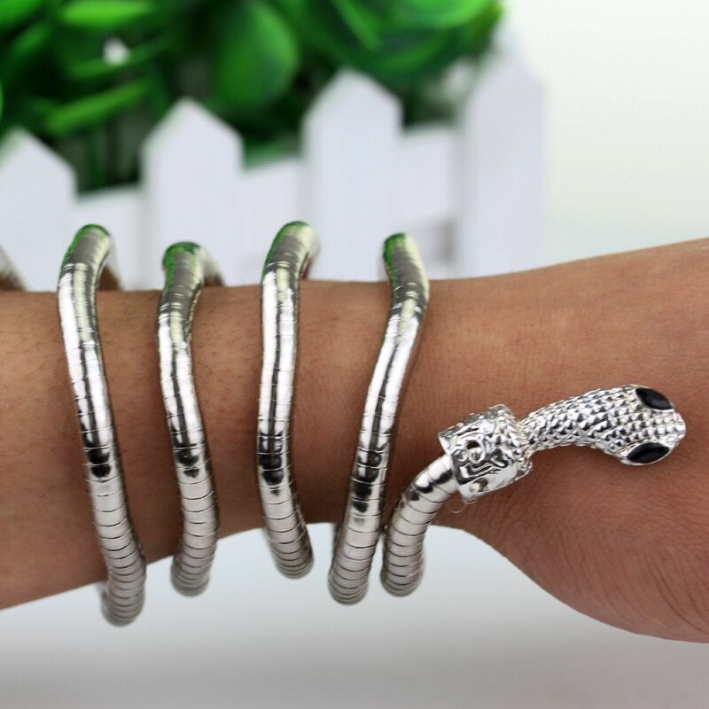 Bracelet Manchette Serpent enroulé