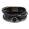 Bracelet serpent cuir noir
