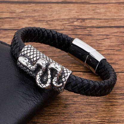 Bracelet cuir Serpent
