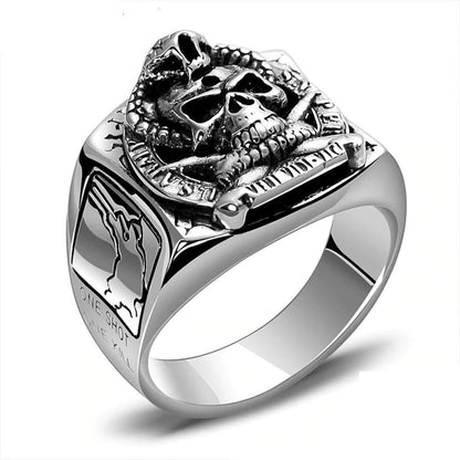 Chevalière Crâne Homme Serpent Shop