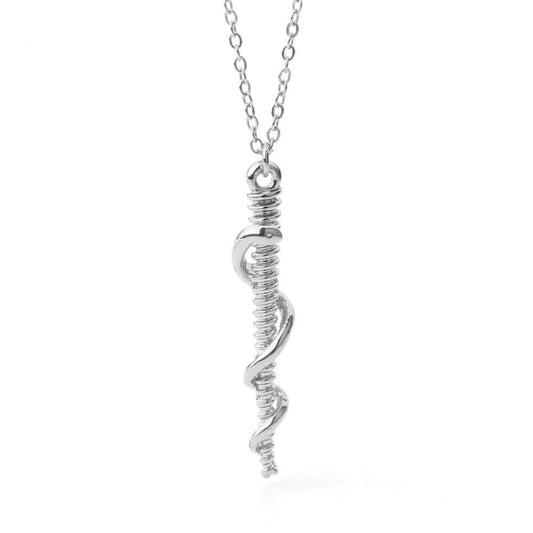 Collier Serpent Caducée Argent