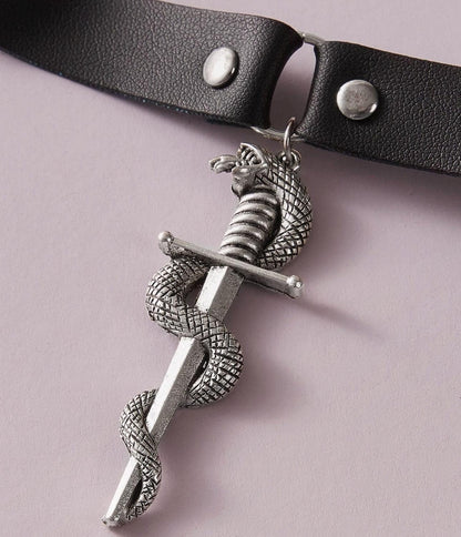 Collier Serpent Cuir PU