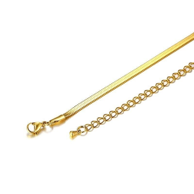 Collier chaîne serpent rond en acier inoxydable plaqué or 18