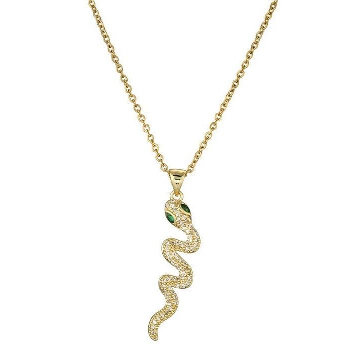Collier Serpent Or Diamant Vert