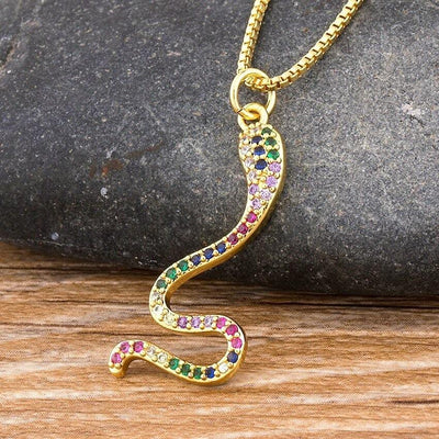 Collier Serpent Or Multicolore