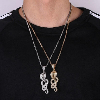 Collier Serpent Strass homme