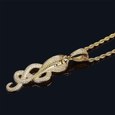 Collier Serpent Strass Or